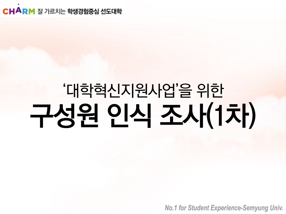 [대학혁신지원사업 소통위원회] 구성원 인식 조사 (1차)